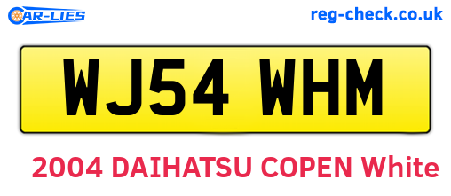 WJ54WHM are the vehicle registration plates.