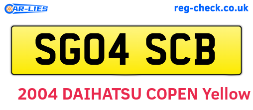 SG04SCB are the vehicle registration plates.