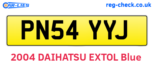PN54YYJ are the vehicle registration plates.
