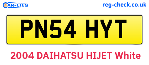 PN54HYT are the vehicle registration plates.
