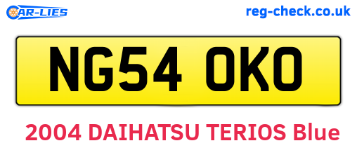 NG54OKO are the vehicle registration plates.