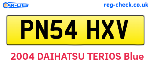 PN54HXV are the vehicle registration plates.