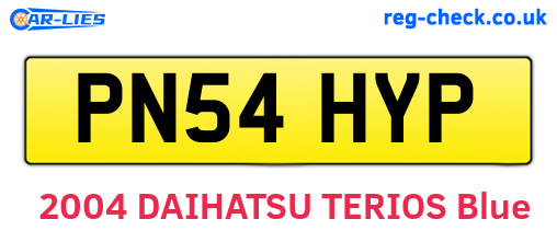 PN54HYP are the vehicle registration plates.