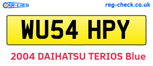 WU54HPY are the vehicle registration plates.