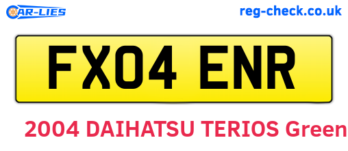 FX04ENR are the vehicle registration plates.