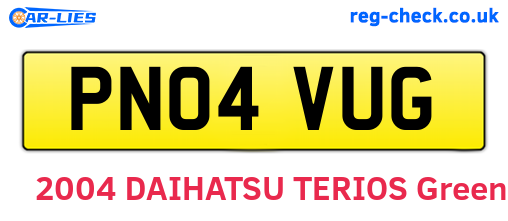 PN04VUG are the vehicle registration plates.