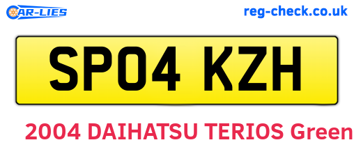 SP04KZH are the vehicle registration plates.