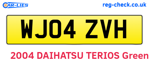 WJ04ZVH are the vehicle registration plates.