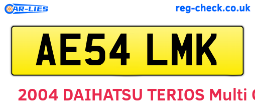 AE54LMK are the vehicle registration plates.