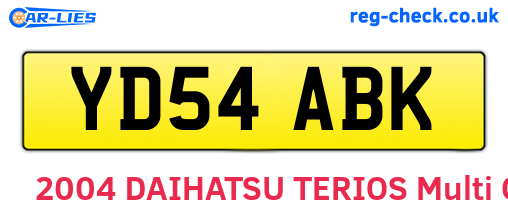 YD54ABK are the vehicle registration plates.