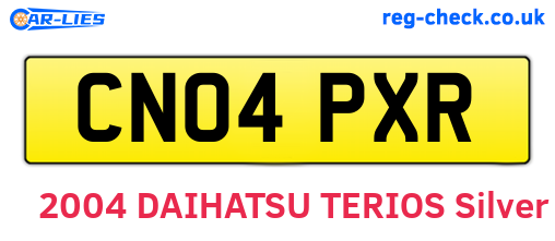 CN04PXR are the vehicle registration plates.