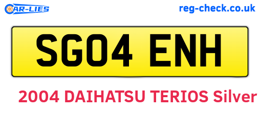 SG04ENH are the vehicle registration plates.