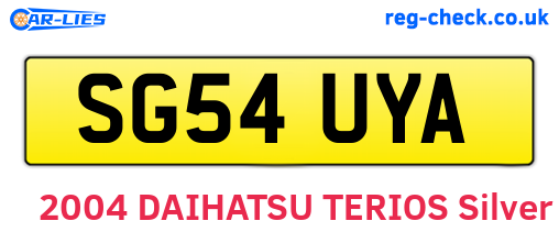 SG54UYA are the vehicle registration plates.