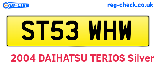ST53WHW are the vehicle registration plates.