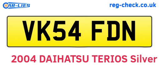 VK54FDN are the vehicle registration plates.