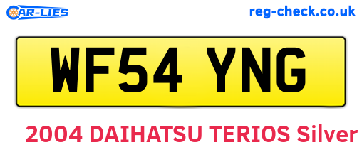 WF54YNG are the vehicle registration plates.