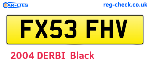 FX53FHV are the vehicle registration plates.
