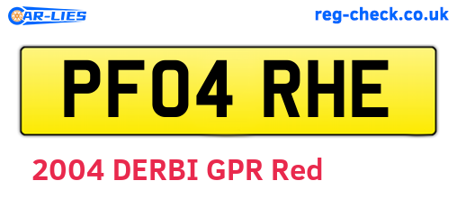 PF04RHE are the vehicle registration plates.