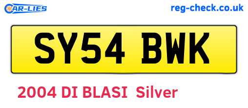 SY54BWK are the vehicle registration plates.