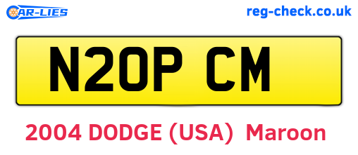 N20PCM are the vehicle registration plates.
