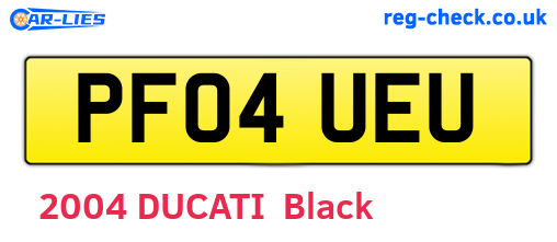 PF04UEU are the vehicle registration plates.