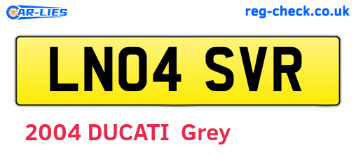 LN04SVR are the vehicle registration plates.