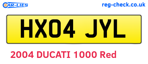 HX04JYL are the vehicle registration plates.