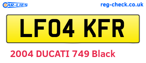 LF04KFR are the vehicle registration plates.