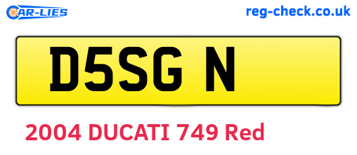 D5SGN are the vehicle registration plates.