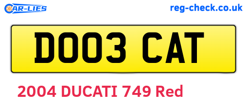 DO03CAT are the vehicle registration plates.