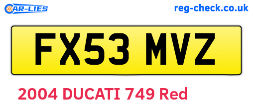 FX53MVZ are the vehicle registration plates.