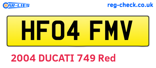 HF04FMV are the vehicle registration plates.