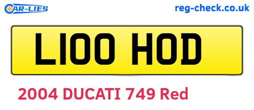 L100HOD are the vehicle registration plates.