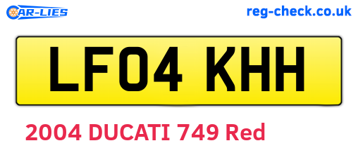 LF04KHH are the vehicle registration plates.