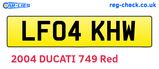 LF04KHW are the vehicle registration plates.