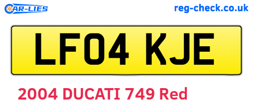 LF04KJE are the vehicle registration plates.
