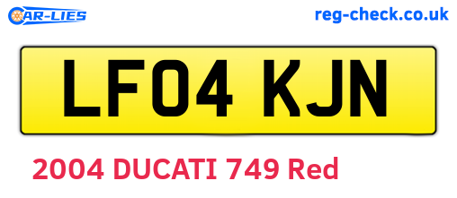 LF04KJN are the vehicle registration plates.