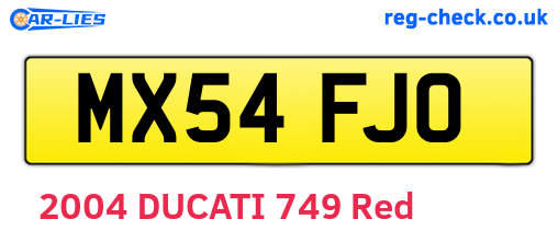 MX54FJO are the vehicle registration plates.