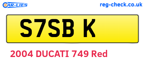S7SBK are the vehicle registration plates.