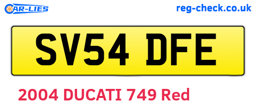 SV54DFE are the vehicle registration plates.