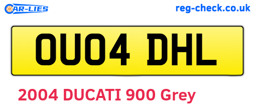 OU04DHL are the vehicle registration plates.