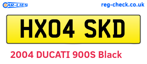 HX04SKD are the vehicle registration plates.