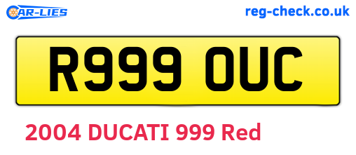 R999OUC are the vehicle registration plates.