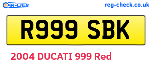 R999SBK are the vehicle registration plates.