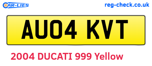 AU04KVT are the vehicle registration plates.
