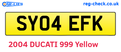 SY04EFK are the vehicle registration plates.