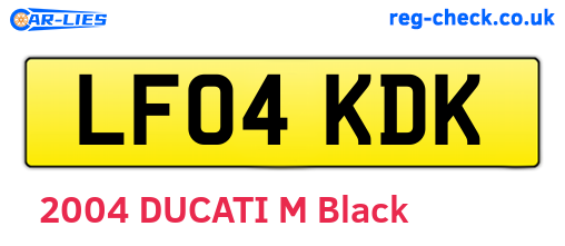 LF04KDK are the vehicle registration plates.