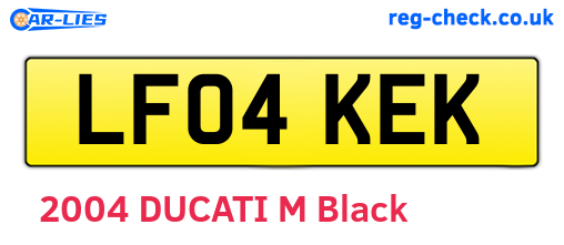 LF04KEK are the vehicle registration plates.