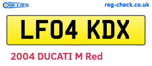 LF04KDX are the vehicle registration plates.
