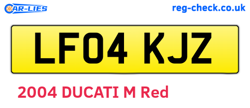 LF04KJZ are the vehicle registration plates.